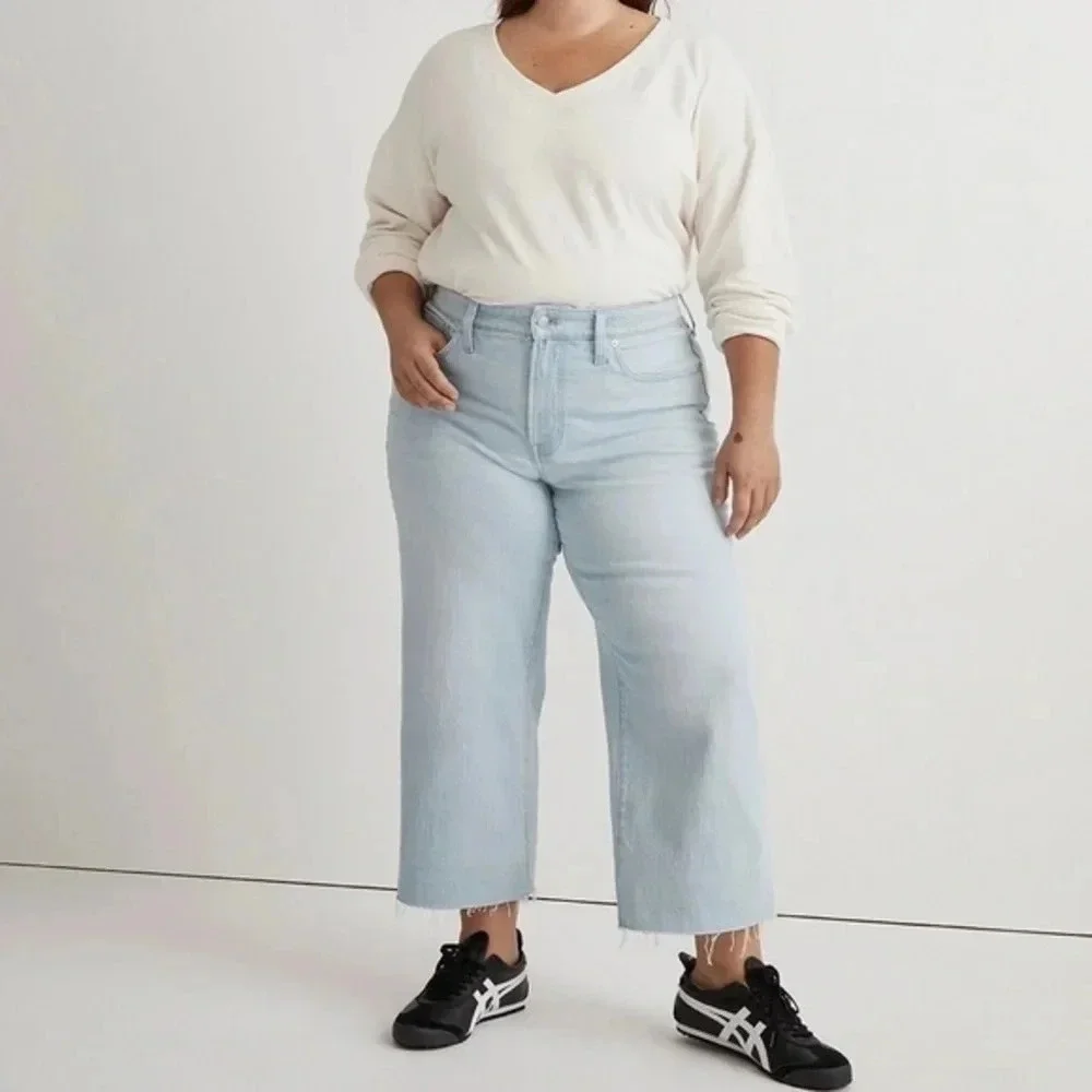 New Madewell The Plus Perfect Vintage Wide Leg Crop Jean